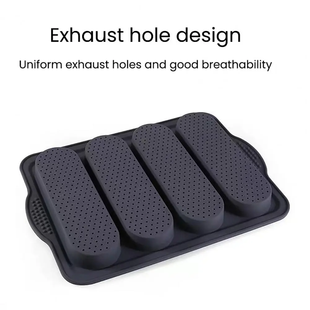 Unique Bottom Pattern Baguette Tray Non-stick Silicone Baguette Mold Baking Tray Set High Temperature Resistant Kitchen for Food