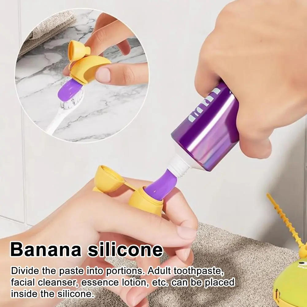 Compact Toothbrush Container Banana-shaped Toothbrush Cover Toothpaste Dispenser Travel Case Set Compact Portable for Oral