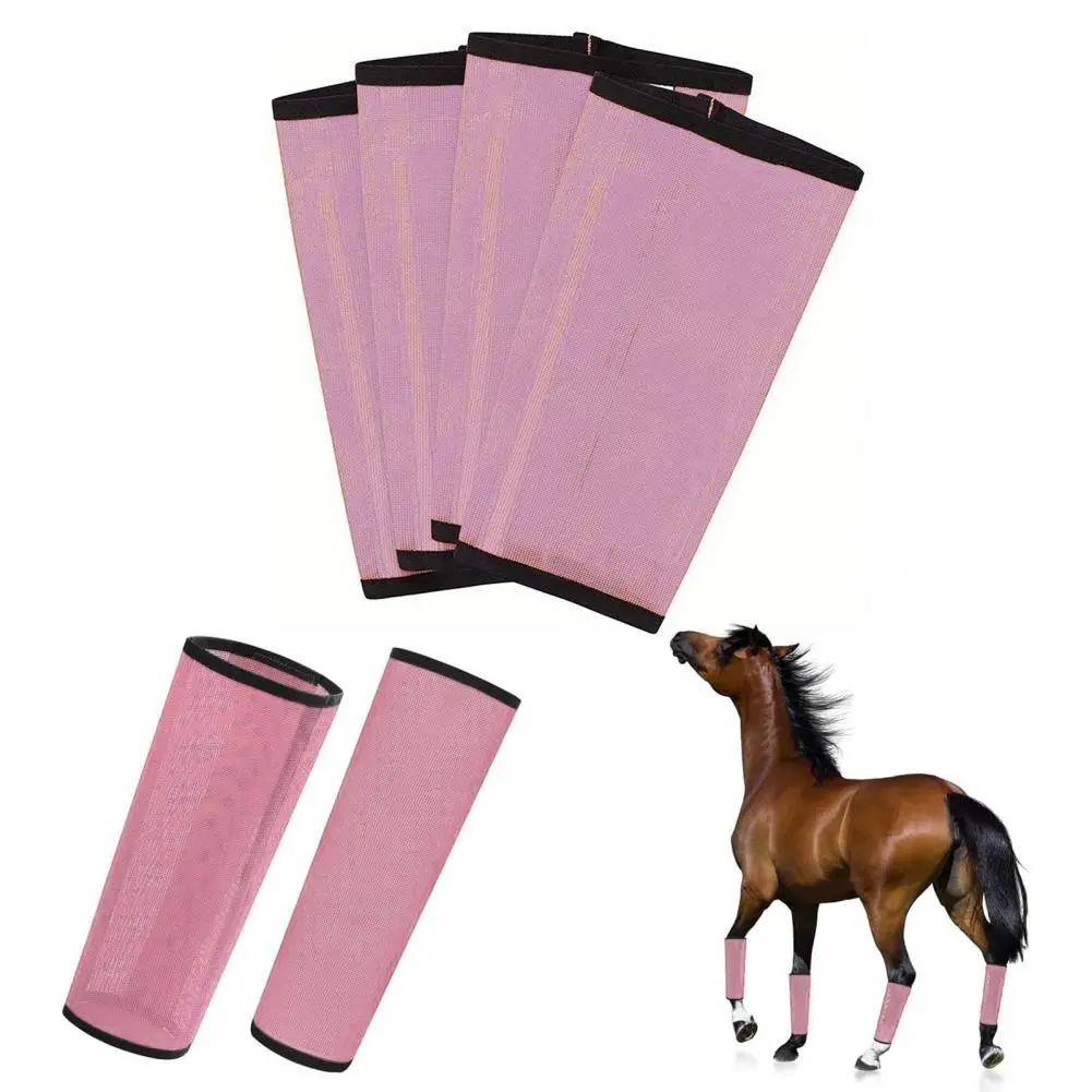 Durable Horse Fly Boots Breathable Mesh Horse Fly Boots Set Equine Leggings for Reducing Stomping Fatigue Comfortable for Hoof