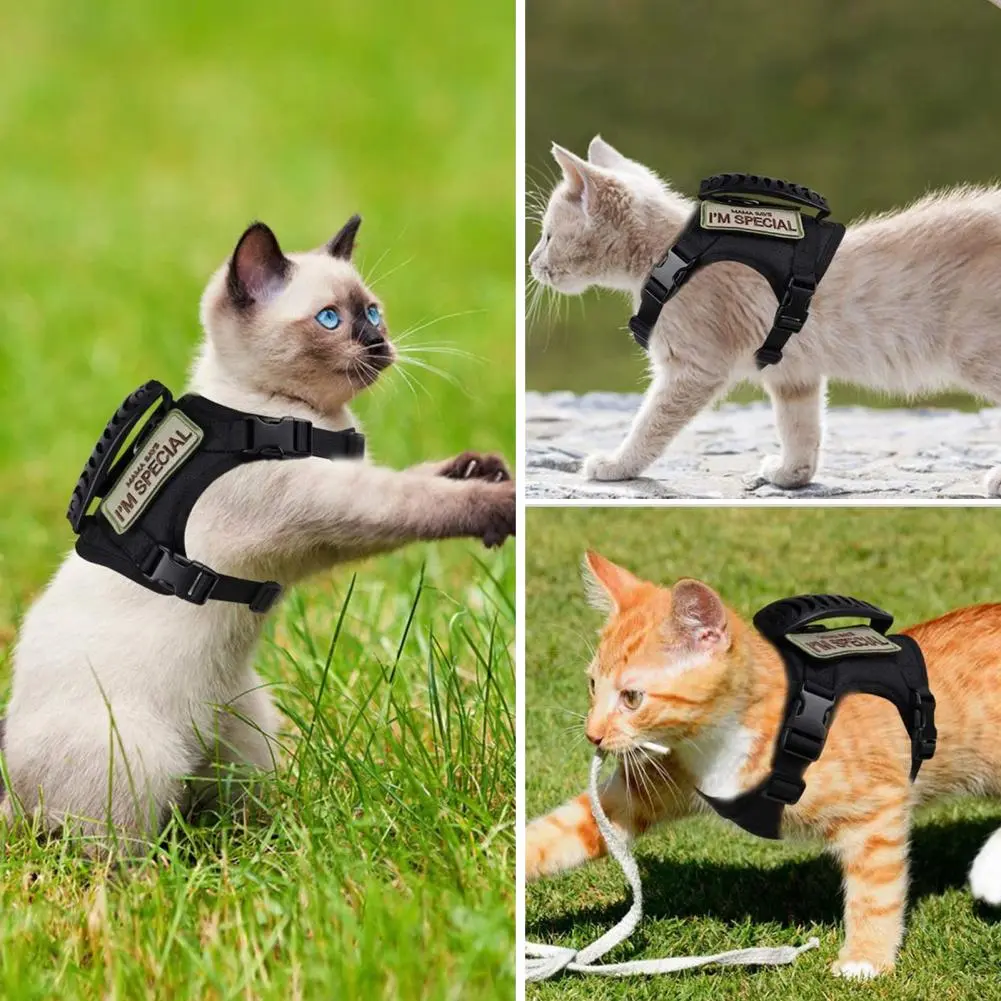 Comfortable Pet Harness Adjustable Escape Proof Cat Harness with Breathable Vest Waterproof for Walking for Small for Outdoor