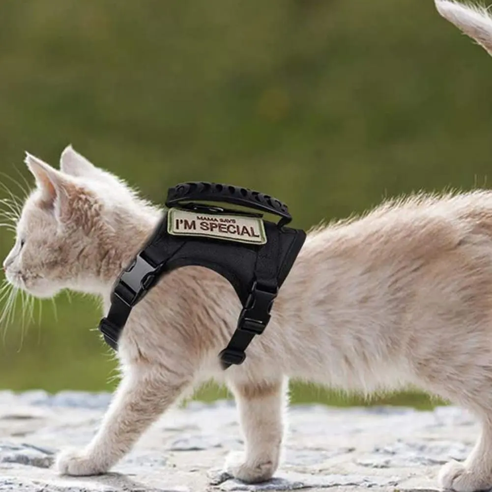 Comfortable Pet Harness Adjustable Escape Proof Cat Harness with Breathable Vest Waterproof for Walking for Small for Outdoor