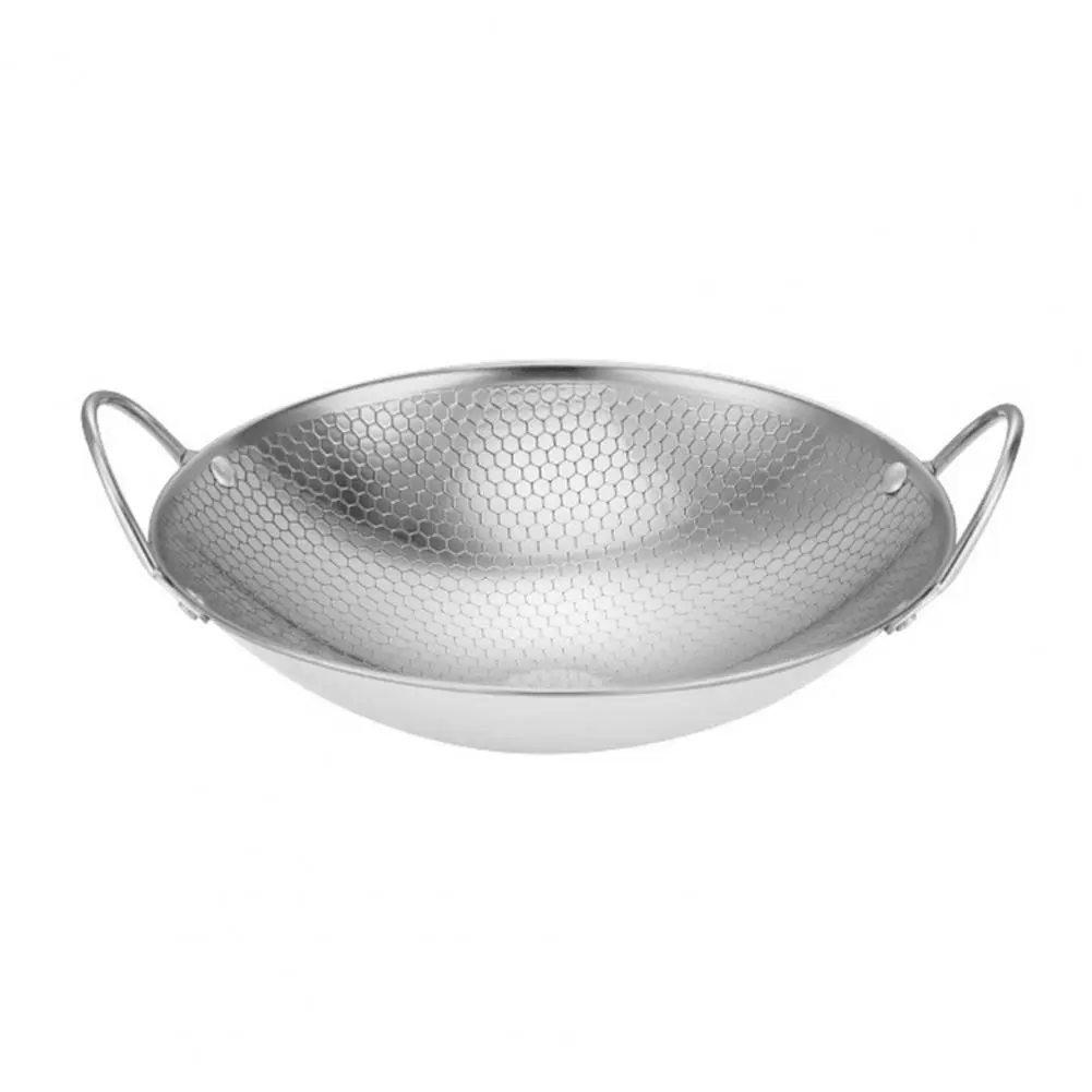 Honey Pot Durable Stainless Steel Honeycomb Skillet with Non-stick Surface Dual Handles for Stir-fry Frying Cooking Pasta Sleek