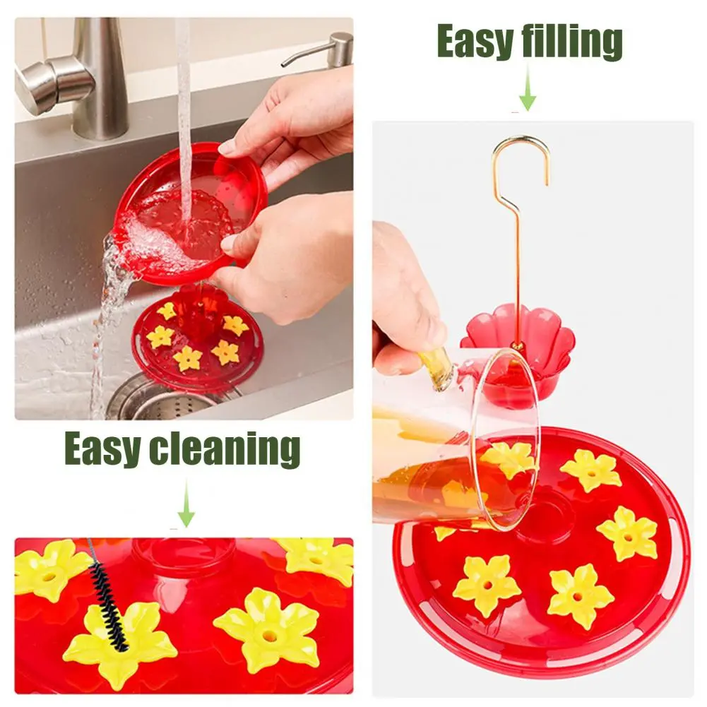 Hummingbird Feeder with Leak-proof Design Leak-proof Hummingbird Feeder with 6 Flower-shaped Feeding for Attracting for Watching