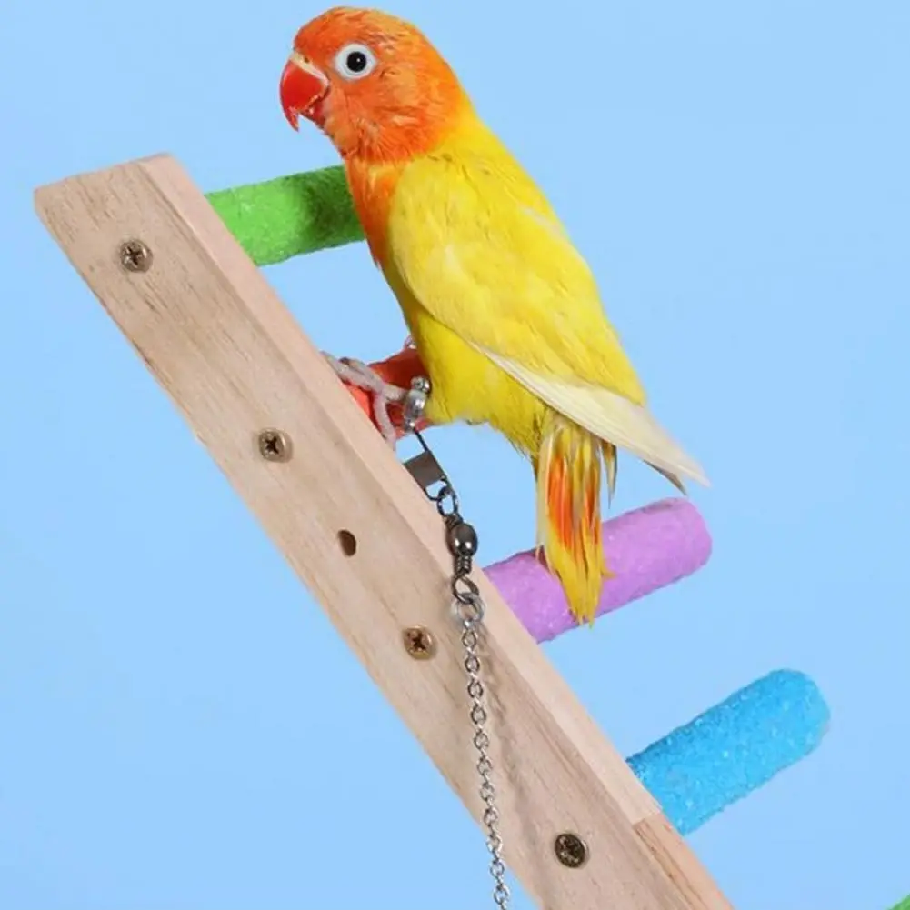Parrot Exercise Ladder Wooden Parrot Climbing Ladder Set for Budgies Peony Parrots Fun Exercise Stand Play Perch Cage for Nature