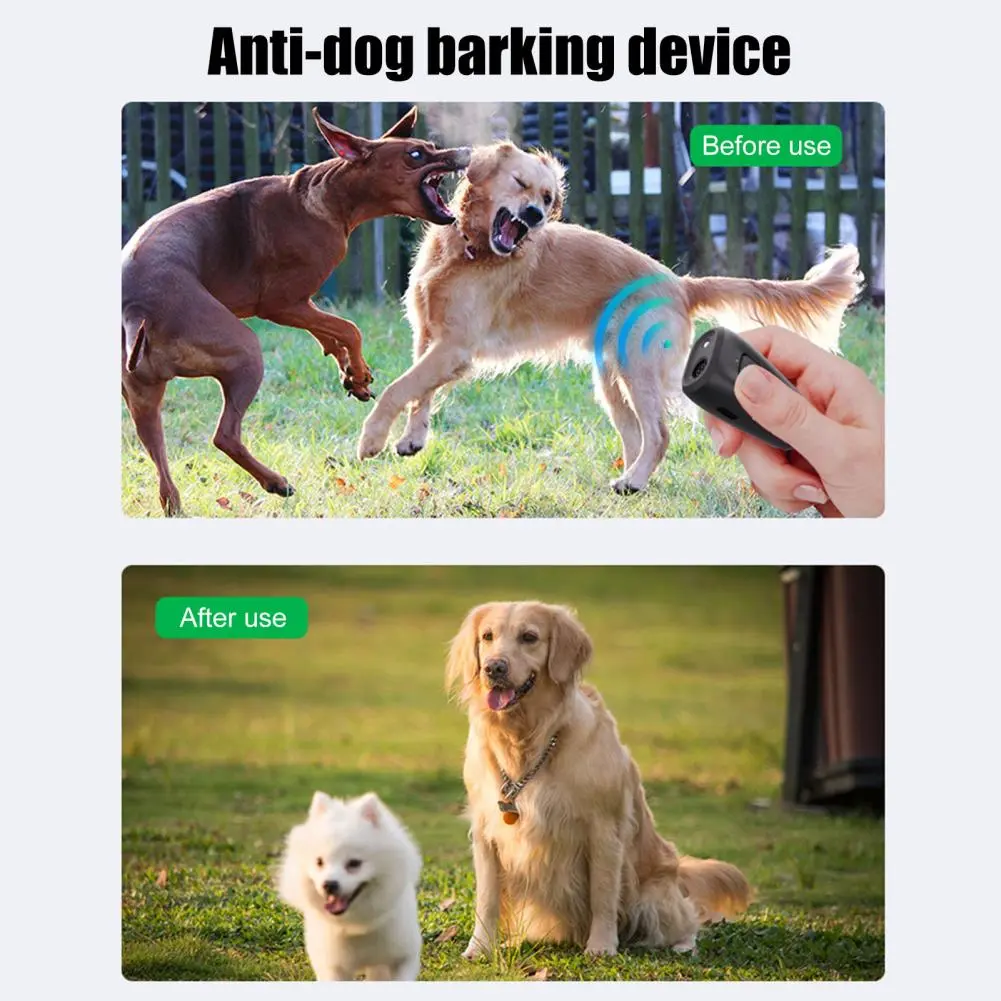 Anti Barking Device with Led Flashlight Ultrasonic Anti-barking Device with Led Light for Dog Training Repellent 3 1 for Puppies