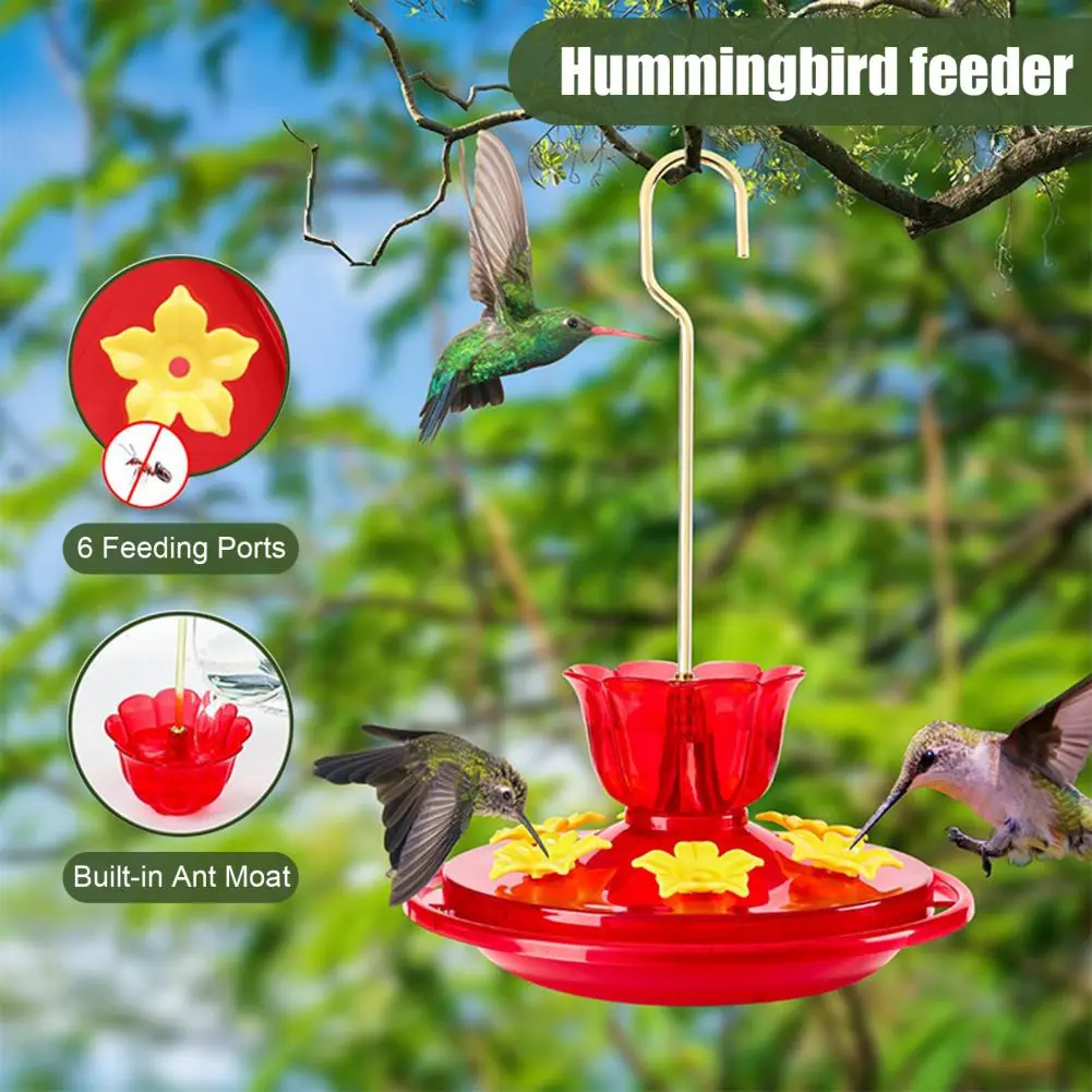 Hummingbird Feeder with Leak-proof Design Leak-proof Hummingbird Feeder with 6 Flower-shaped Feeding for Attracting for Watching