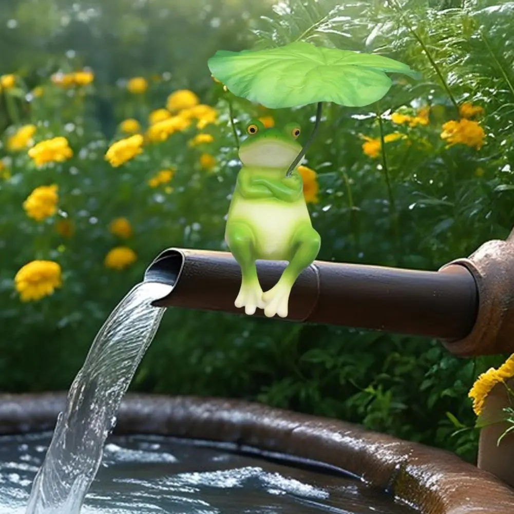 Resin Frog Decoration Weather-resistant Frog Statue for Outdoor Decor Resin Frog Ornament for Fish Tank Garden Cute for Patio