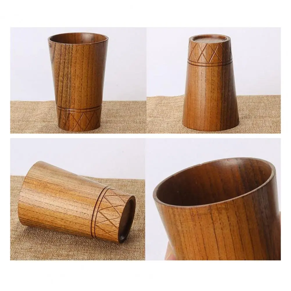 Natural Solid Wood Tea Cup Handcrafted Wooden Tea Coffee Cups Vintage Drinkware for Tea Lovers Natural Solid Wood Mug for Hot