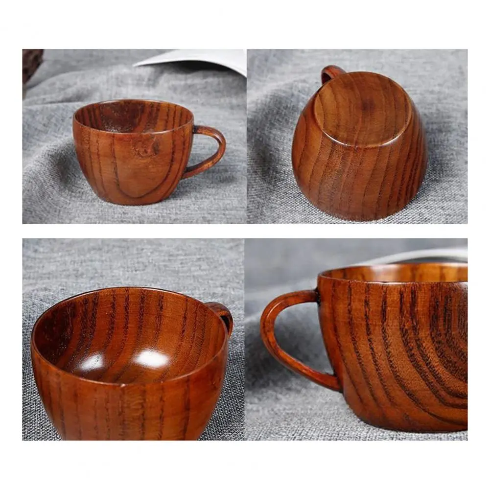 Natural Solid Wood Tea Cup Handcrafted Wooden Tea Coffee Cups Vintage Drinkware for Tea Lovers Natural Solid Wood Mug for Hot
