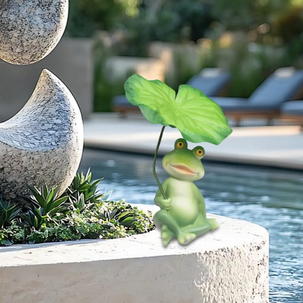 Resin Frog Decoration Weather-resistant Frog Statue for Outdoor Decor Resin Frog Ornament for Fish Tank Garden Cute for Patio