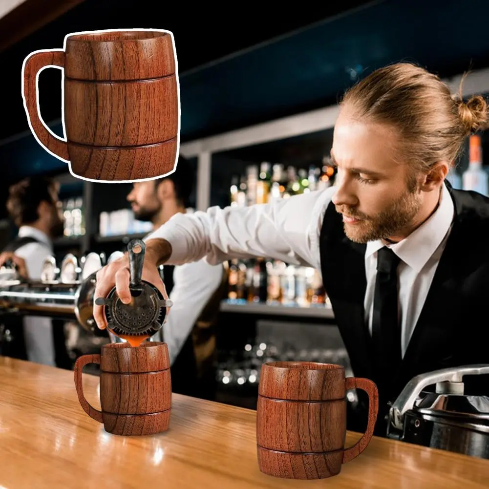 Natural Solid Wood Tea Cup Handcrafted Wooden Tea Coffee Cups Vintage Drinkware for Tea Lovers Natural Solid Wood Mug for Hot