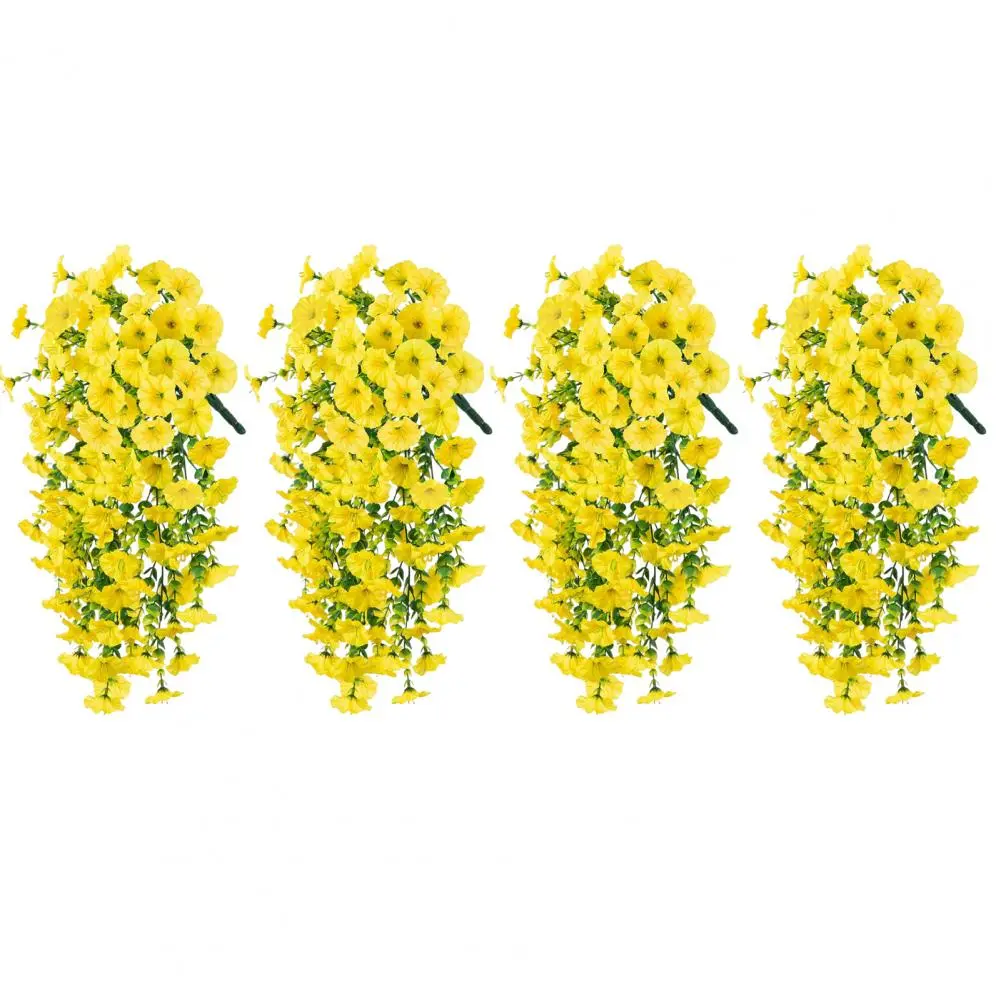 Artificial Outdoor Hanging Flowers Uv-proof Hanging Morning Glories All-weather Artificial Flowers for Outdoor for Indoor