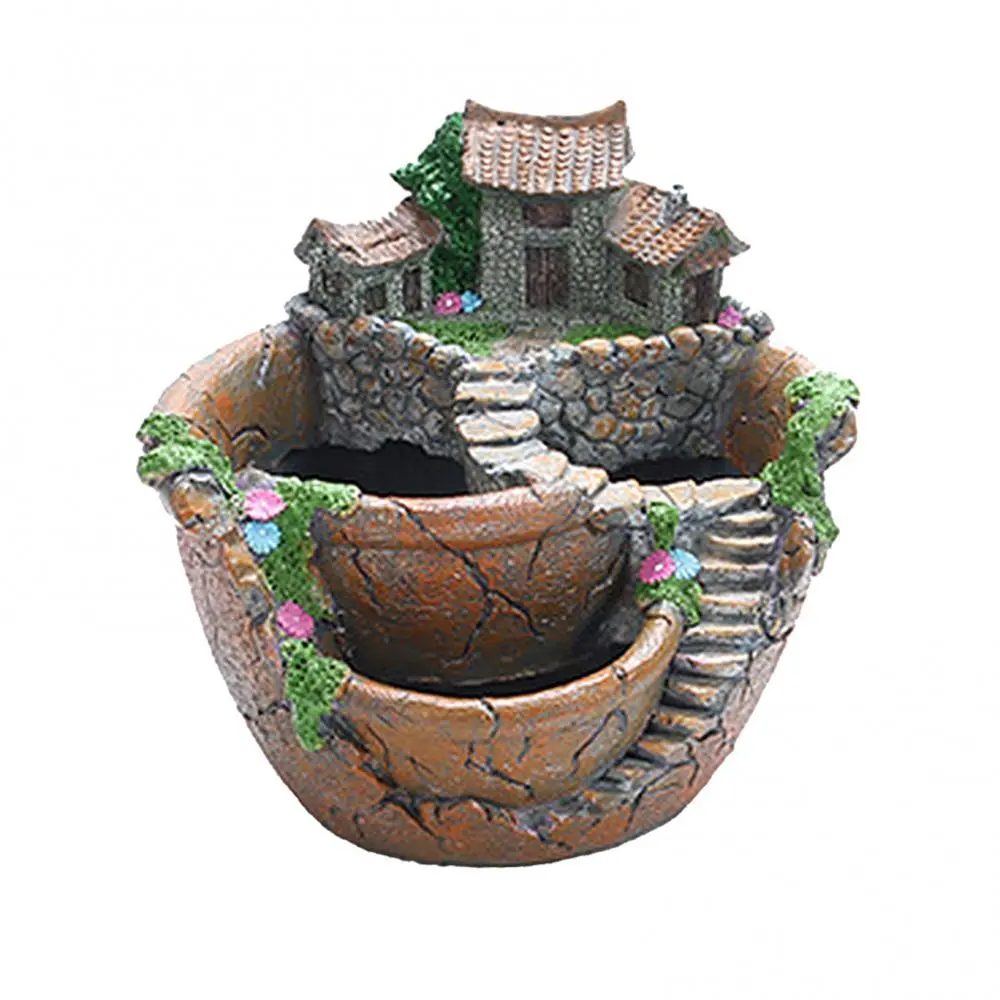 Pot Planter Office Resin Holder Succulent Plant Bonsai Flower Garden Home Decor