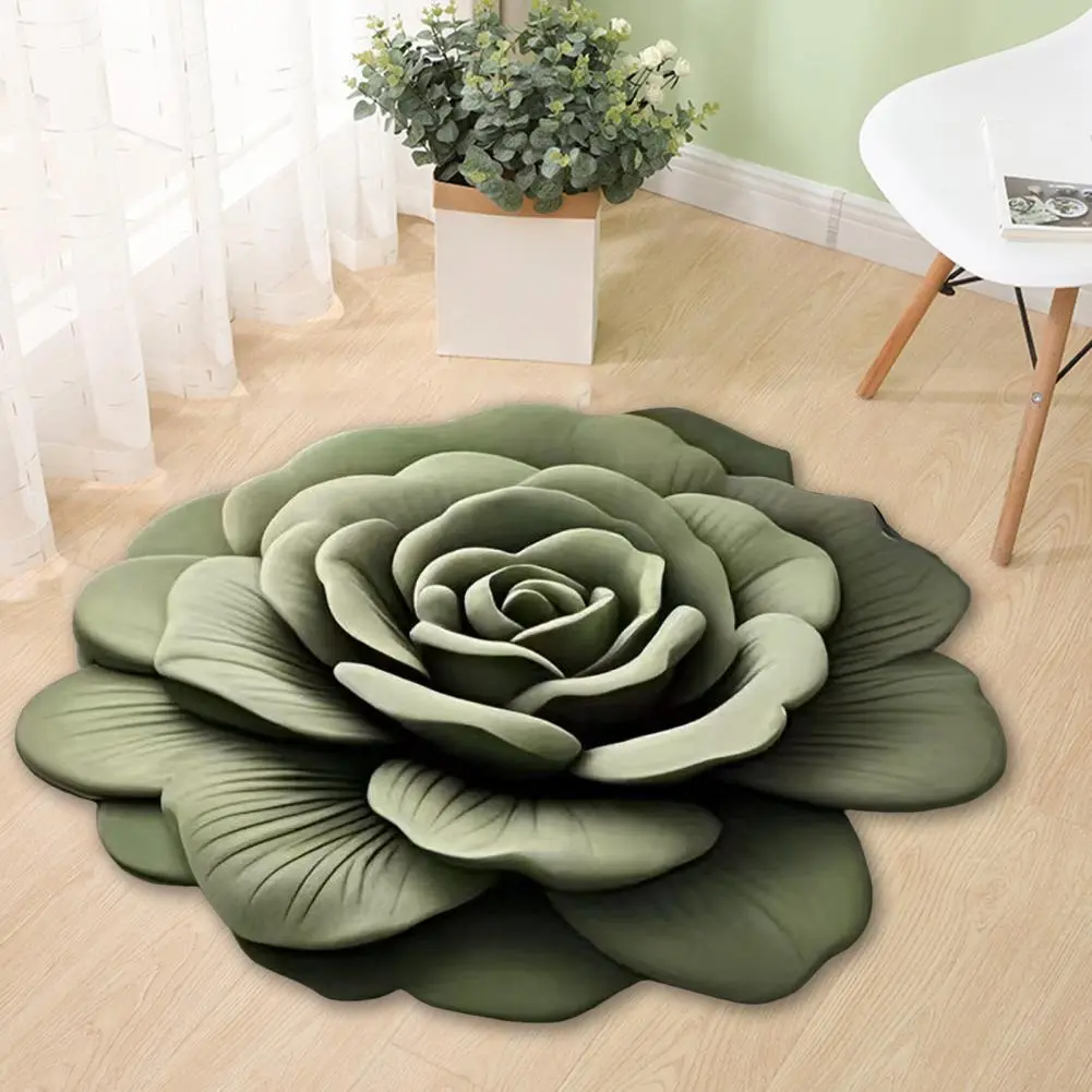 3d Floral Pattern Rug 3d Floral Plush Floor Mat with Non-slip Absorbent Diatomaceous Earth Rug for Room Kitchen for Bedroom
