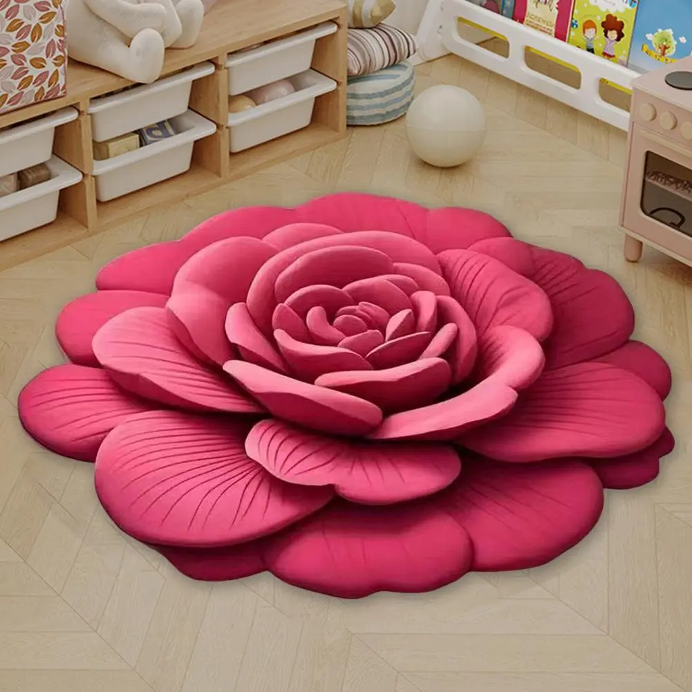 3d Floral Pattern Rug 3d Floral Plush Floor Mat with Non-slip Absorbent Diatomaceous Earth Rug for Room Kitchen for Bedroom