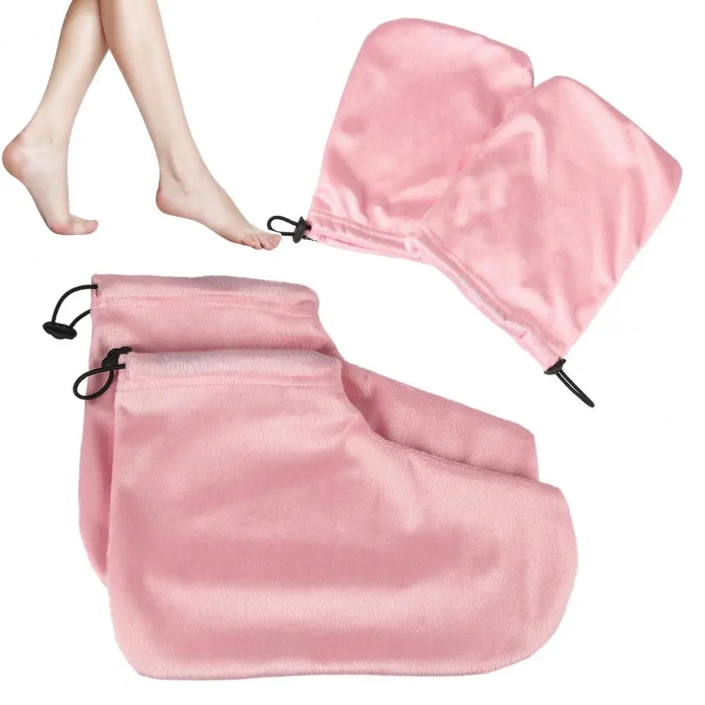 Wax Foot Socks Winter Spa Paraffin Wax Therapy Set Gloves Booties Liners for Hot Adjustable Portable Foot Hand Treatment Winter