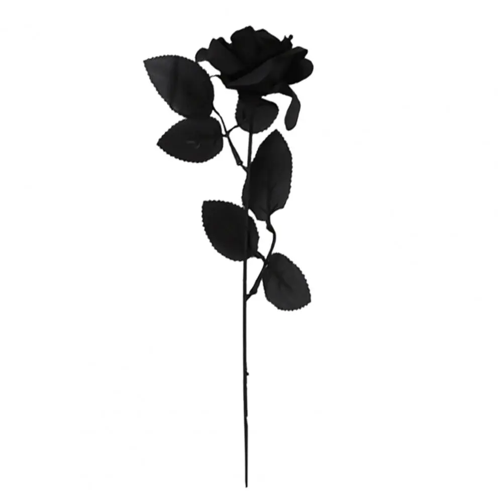 Long Stem Fake Roses Realistic Black Dark Artificial Roses for Home Party Wedding Decoration Bendable Stem Faux for Weddings