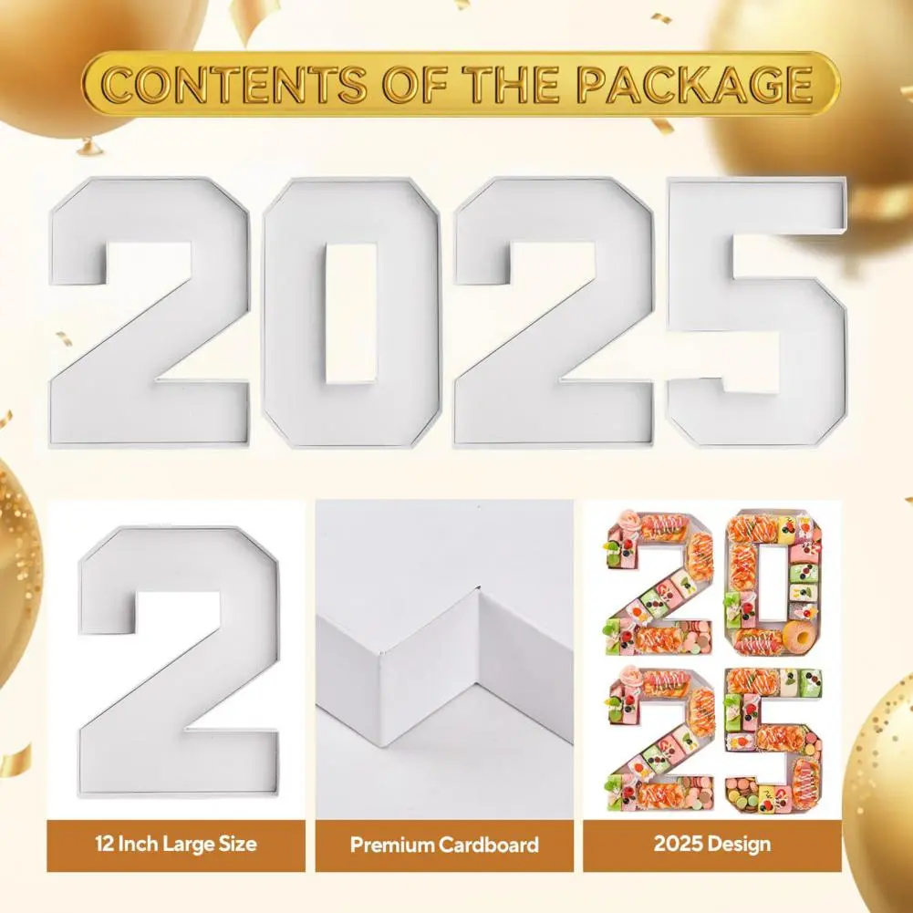 Digital Deli Board Boxes 2025 Graduation Charcuterie Number Box Tray Set Fillable Cardboard Letter Tray for Grad for Tables