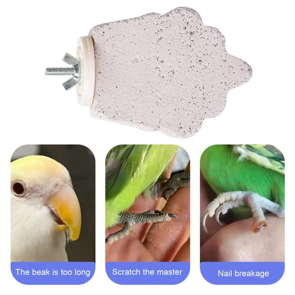 Natural Stone Parrot Stand Birds Beak Grinding Stone Perch Chewing Toy for Parrot Calcium Platform Foot Claws Trimmer Small