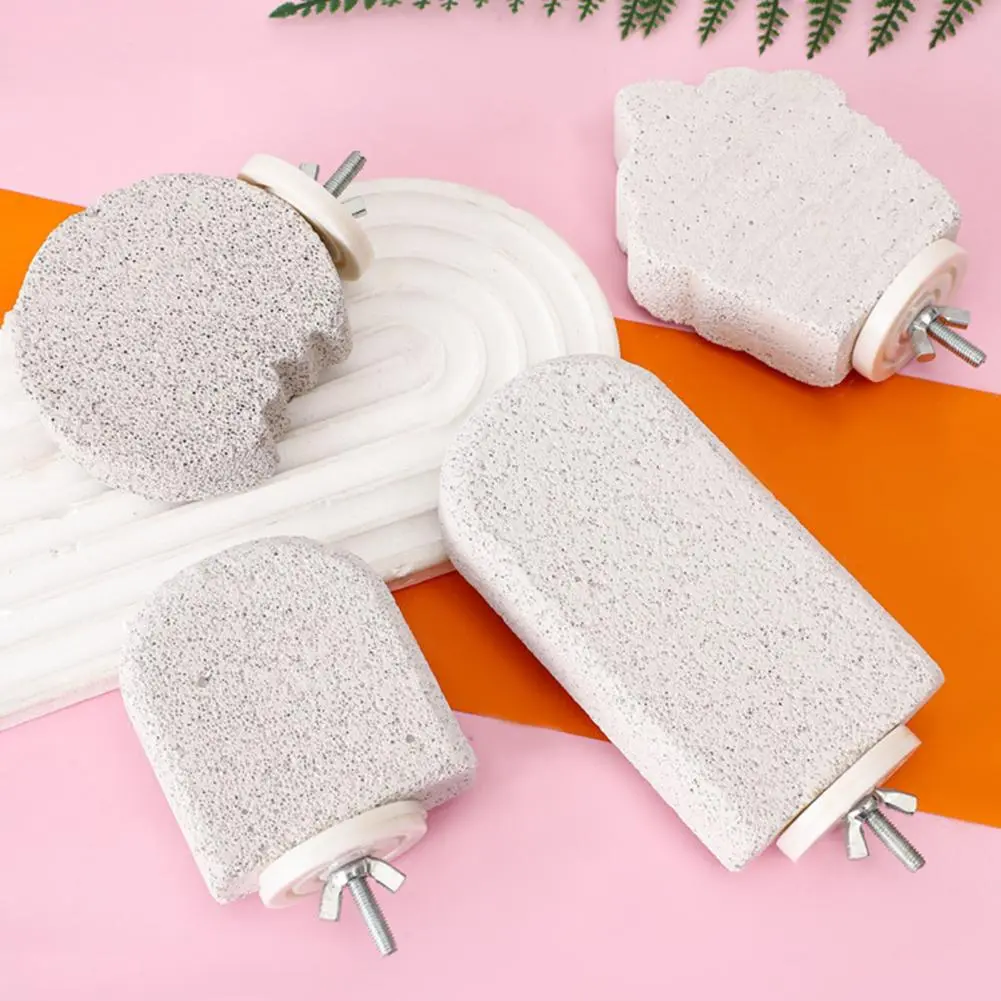 Natural Stone Parrot Stand Birds Beak Grinding Stone Perch Chewing Toy for Parrot Calcium Platform Foot Claws Trimmer Small