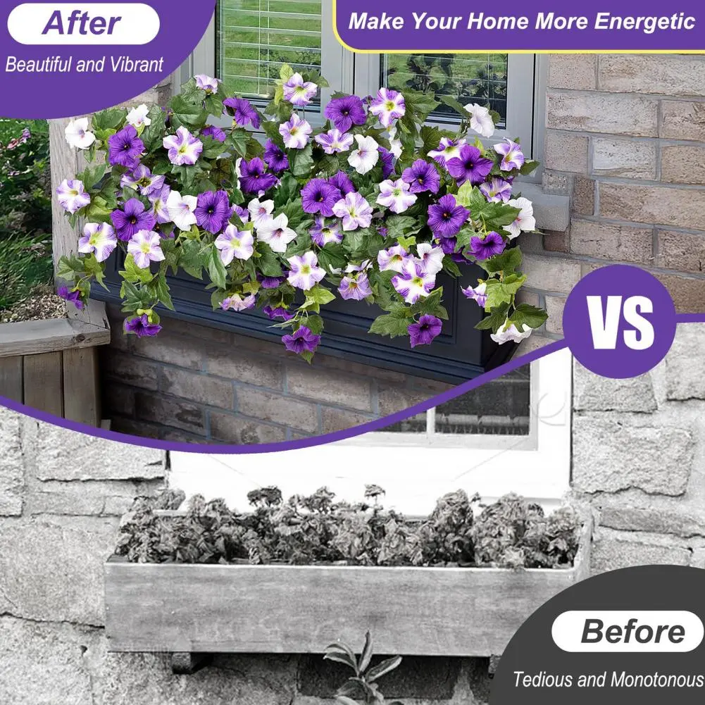 Multifunctional Artificial Flowers Realistic Hanging Artificial Morning Glory Flowers for Wedding Party Indoor Outdoor Garden