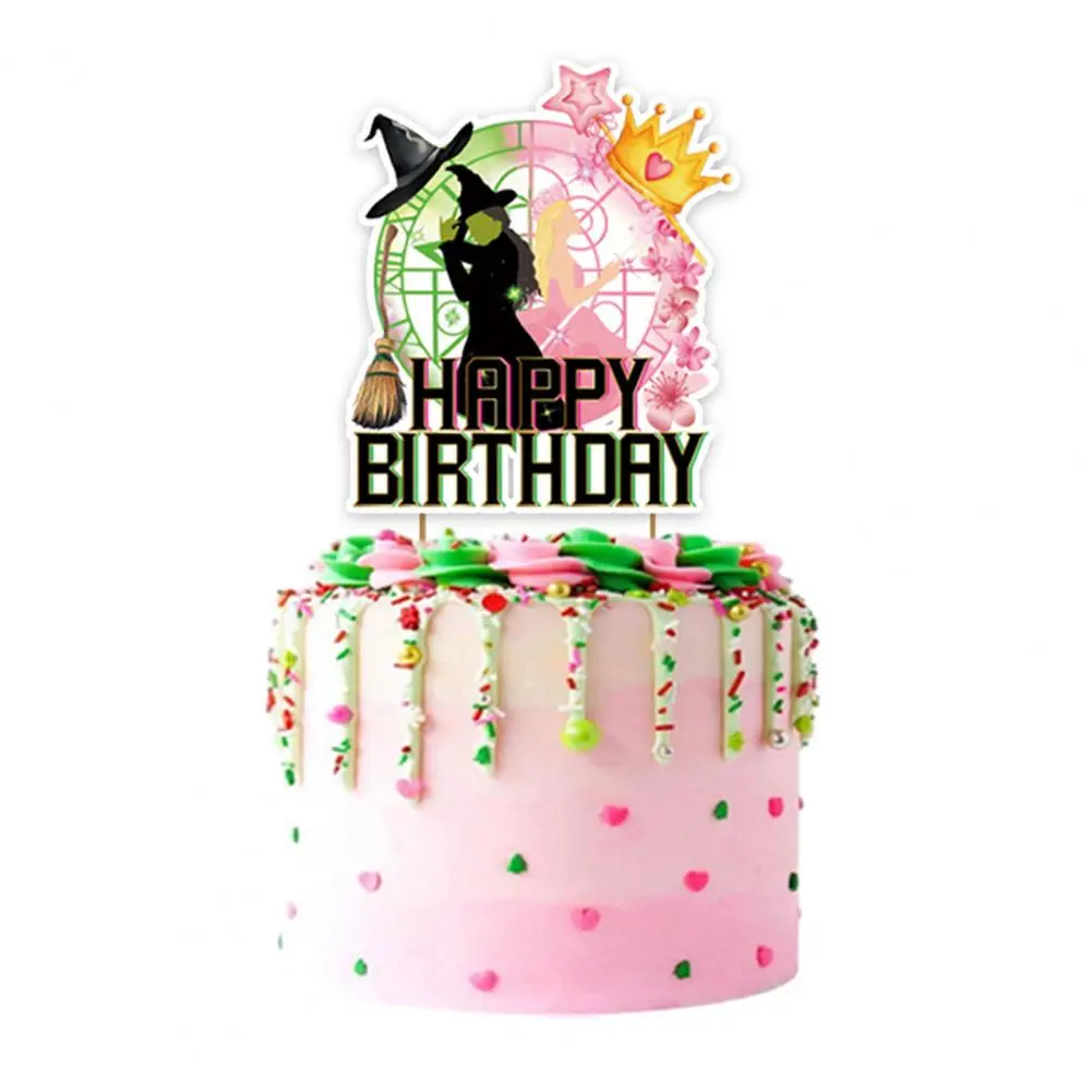 Witch Hat Balloon Set Theme Party Decoration Set Cake Toppers Balloons Happy Birthday Banner Green Pink Birthday Supplies for A