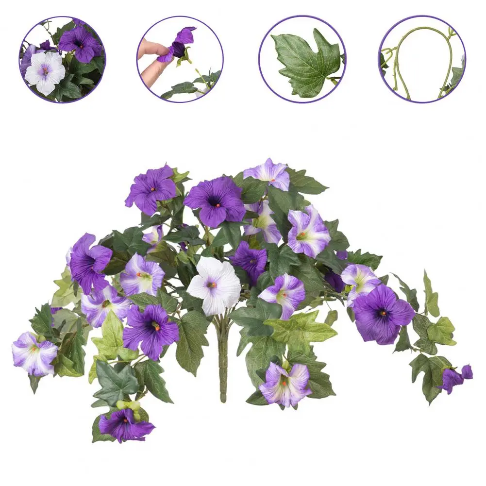 Multifunctional Artificial Flowers Realistic Hanging Artificial Morning Glory Flowers for Wedding Party Indoor Outdoor Garden