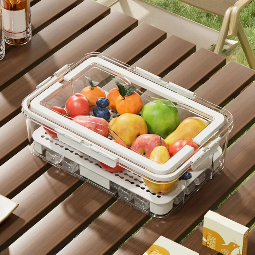 Snack Storage Box Capacity Bpa Free Food Storage Box with Lid Divided Serving Tray Transparent Design Easy to for Organizing