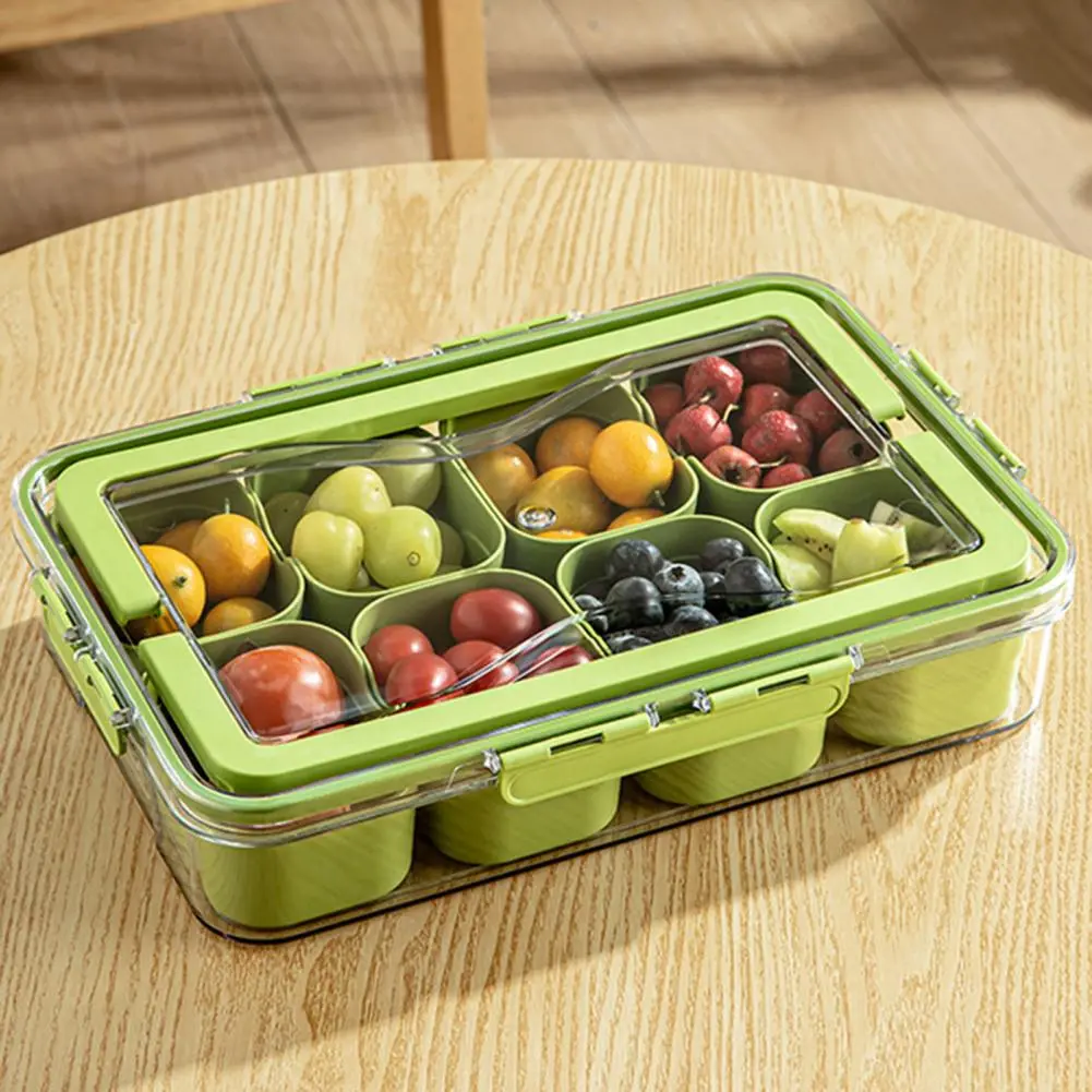Snack Storage Box Capacity Bpa Free Food Storage Box with Lid Divided Serving Tray Transparent Design Easy to for Organizing