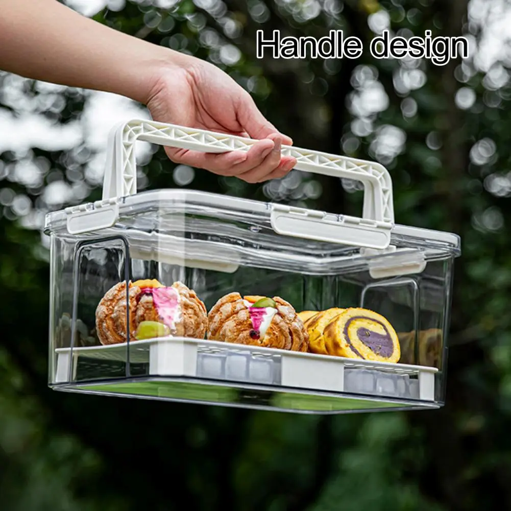 Snack Storage Box Capacity Bpa Free Food Storage Box with Lid Divided Serving Tray Transparent Design Easy to for Organizing