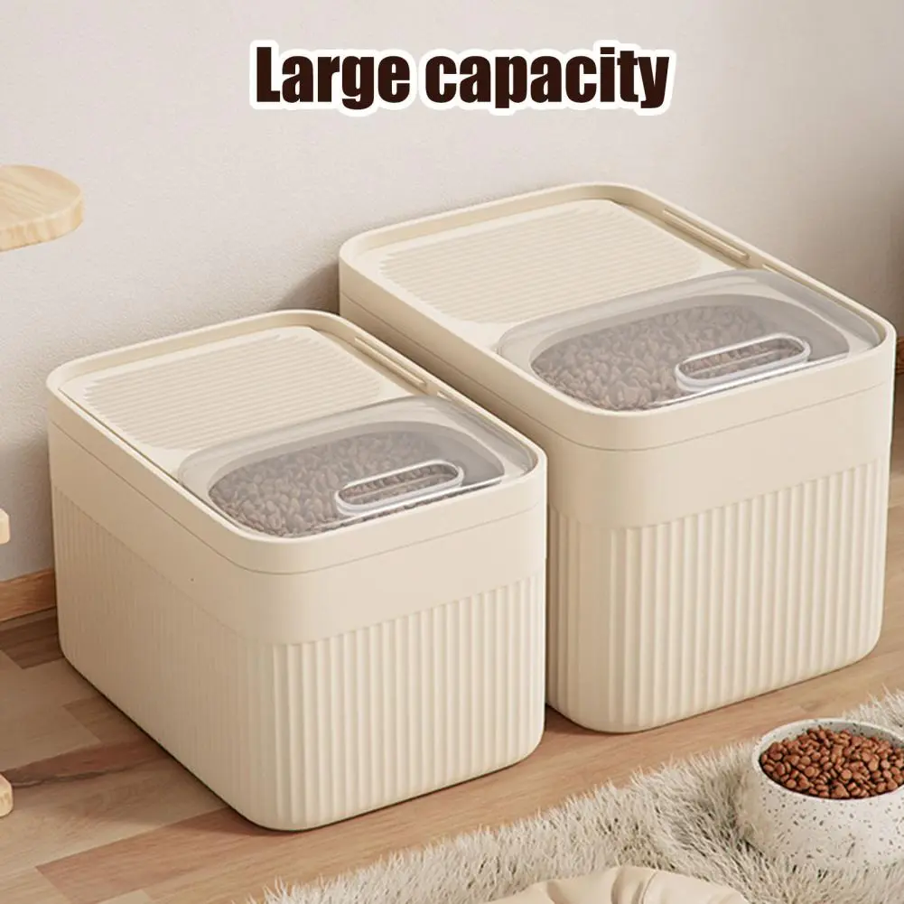 Pet Food Storage Container Capacity Grain Storage Barrel with Built-in Measuring Cup Airtight Cover for Pet Food for Efficient