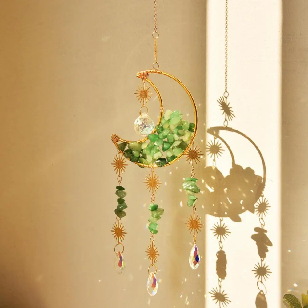 Sunlight Refracting Decoration Sun Catcher Moon Rainbow Maker for Window Balcony Garden Hanging Sparkling Prism for Bedroom