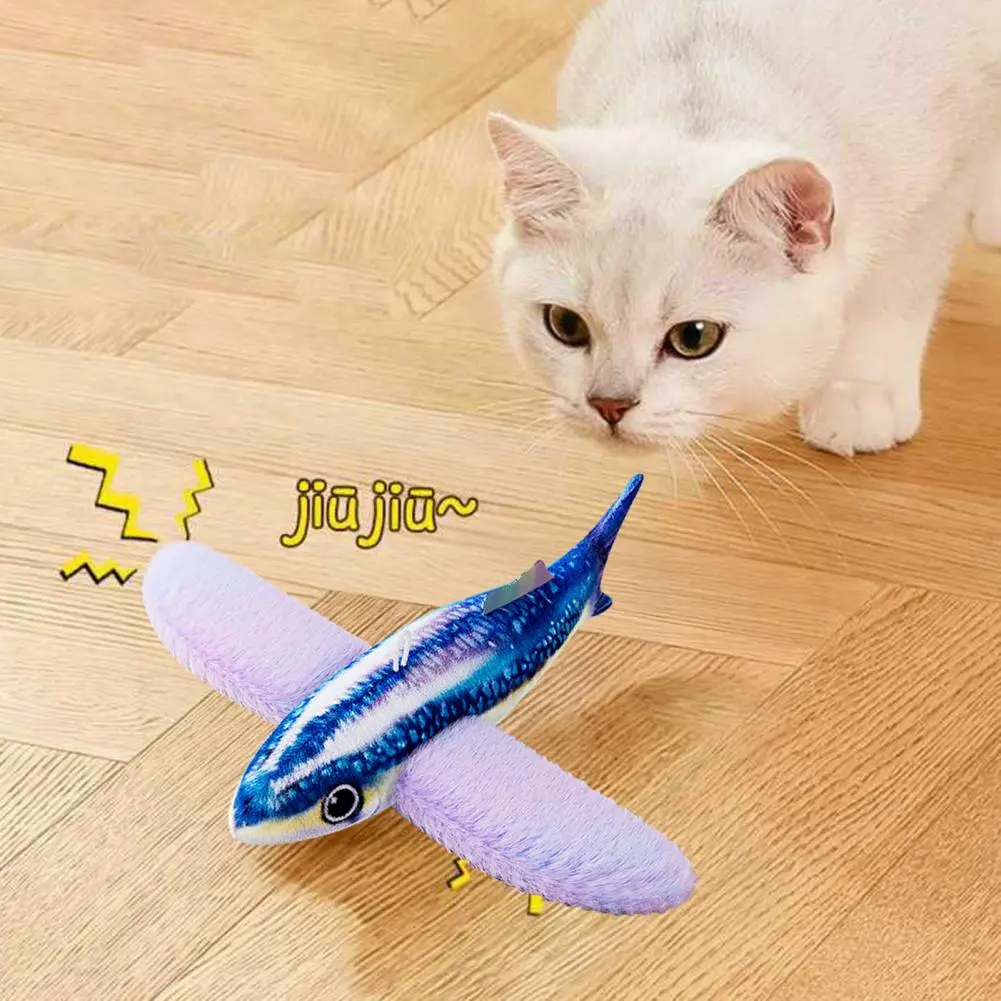 Cat Toy Flapping Wings Birds Cat Toy with Chirping Sound for Indoor Cats Touch Activated Plush Birds Kitten for Adult for Cats