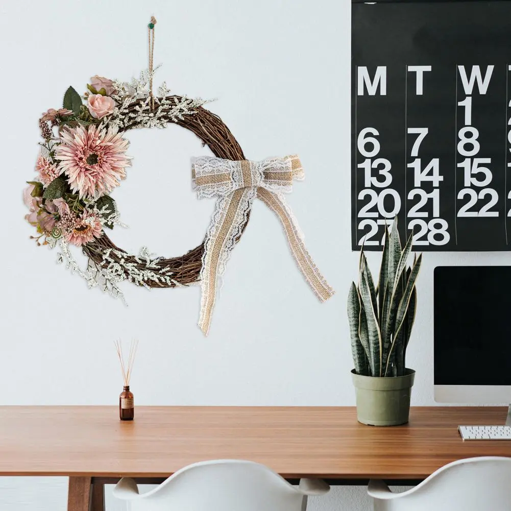 Artificial Green Leaf Garland Handmade Floral Twig Garland for Front Door Wedding Wall Hanging Decor Artificial for Birthday