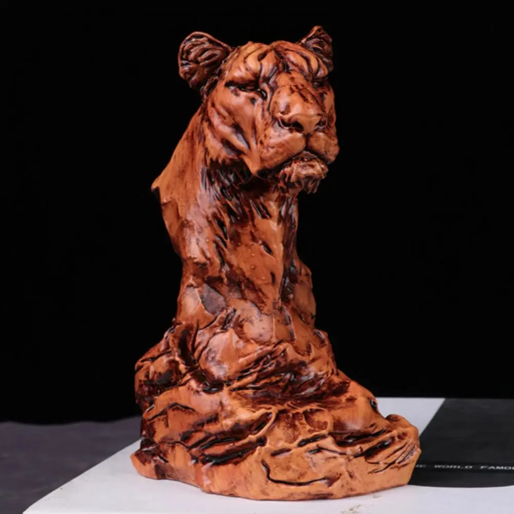 Room Centerpiece Retro Style Head Statue Lion Rhinoceros Figurine for Office Room Decor Buffalo Sculpture Home Decor Accent 3d