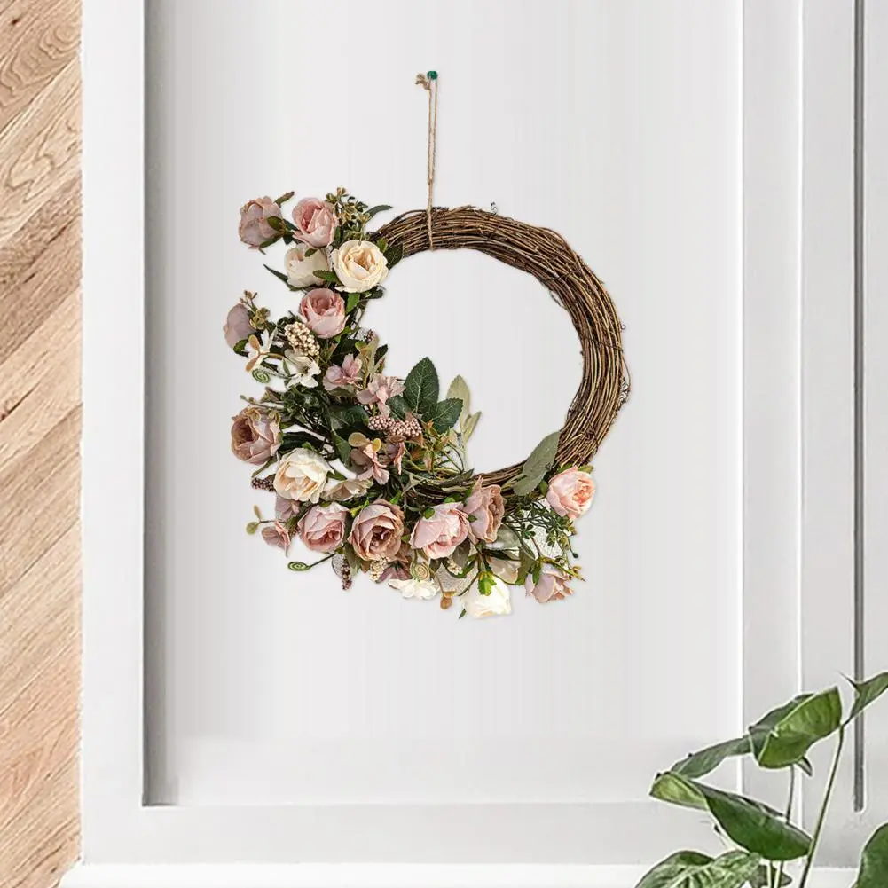 Artificial Green Leaf Garland Handmade Floral Twig Garland for Front Door Wedding Wall Hanging Decor Artificial for Birthday