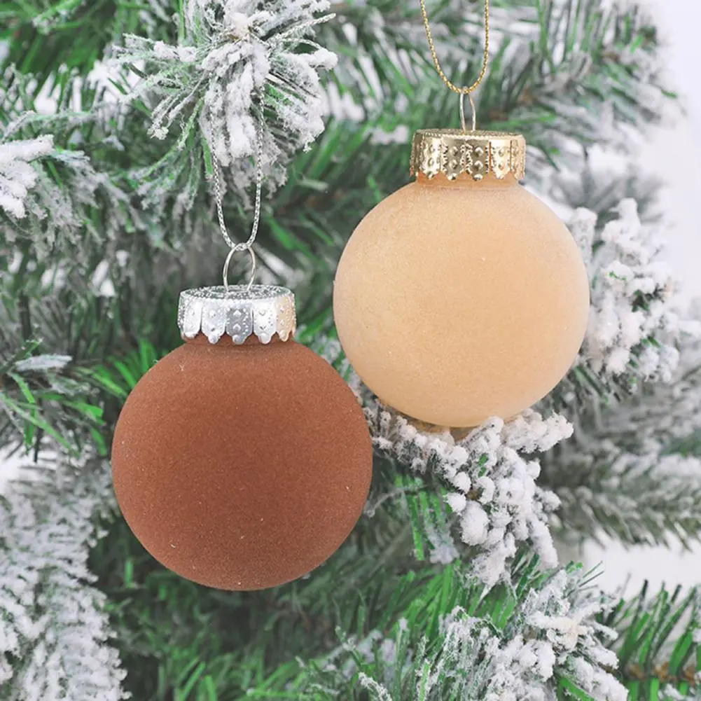 Velvet Christmas Balls Flocked Velvet Christmas Ball Ornaments Set 12 Shatterproof Decorative Balls for Xmas Tree for Xmas
