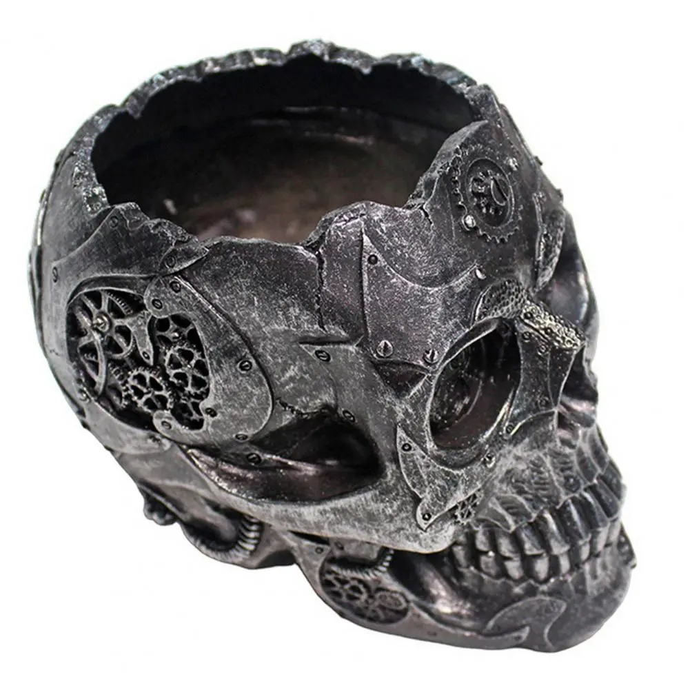 High-quality Resin Skull Pot Skull Flower Pot Candy Bowl Set for Home Office Halloween Decor Hand-painted Resin for Indoor