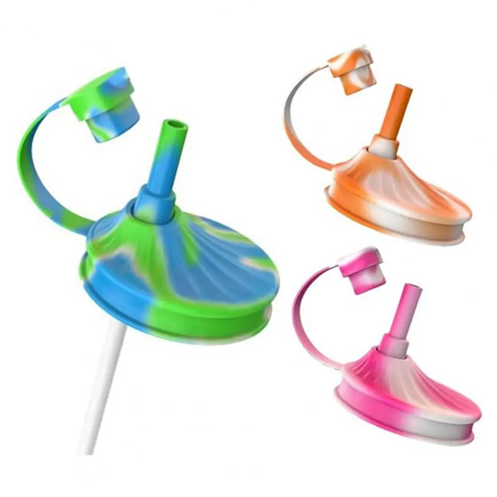 Lid with Telescopic Straw Reusable Silicone Soda Lids with Telescopic Straw Energy Drink Covers for Coke Beer Juice for Standard