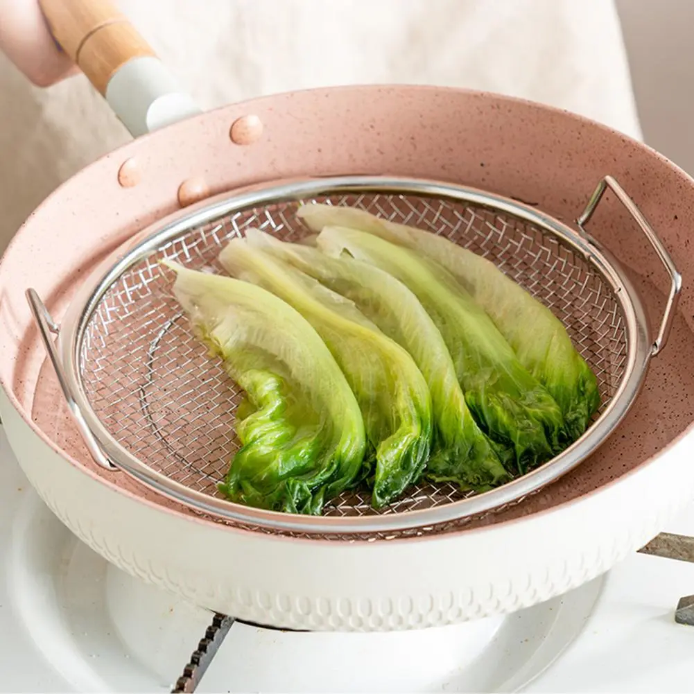 Quick Meals Accessory Non-stick Stainless Steel Air Fryer Basket for Oven 12.8'' Round Mesh Baking Tray Rack for Convection