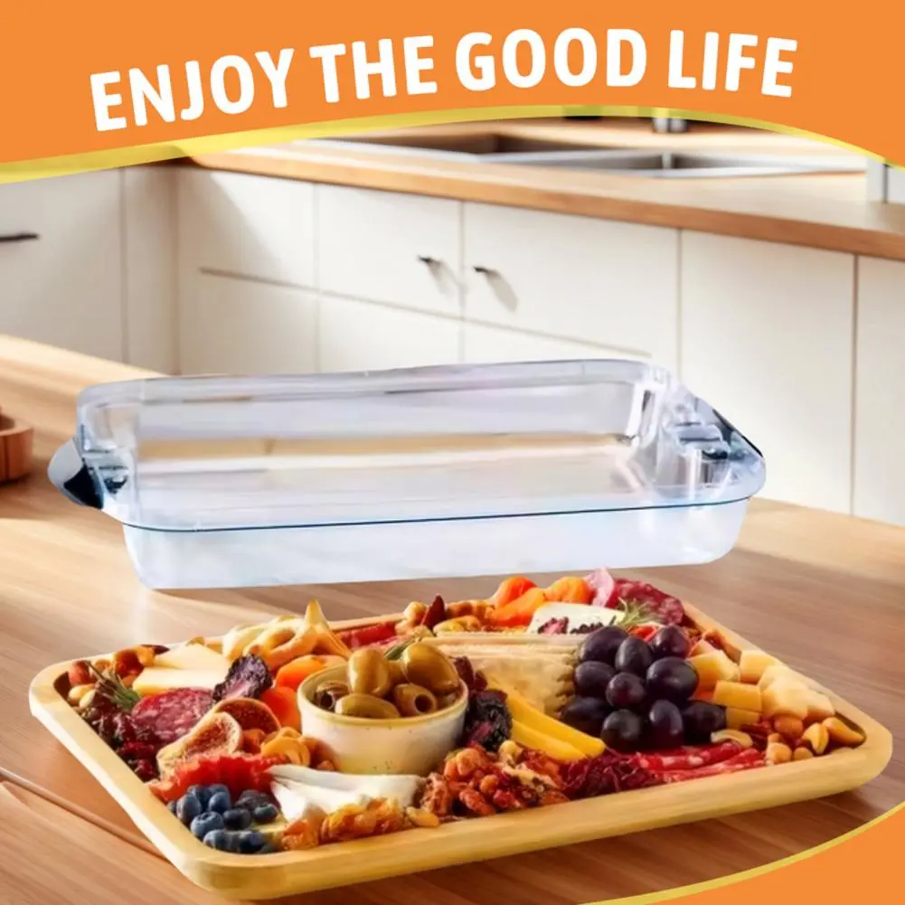 Wedding Cheese Platter Bamboo Serving Tray with Lid 6-compartment Party Platter Charcuterie Board for Cheese Fruits Kitchen