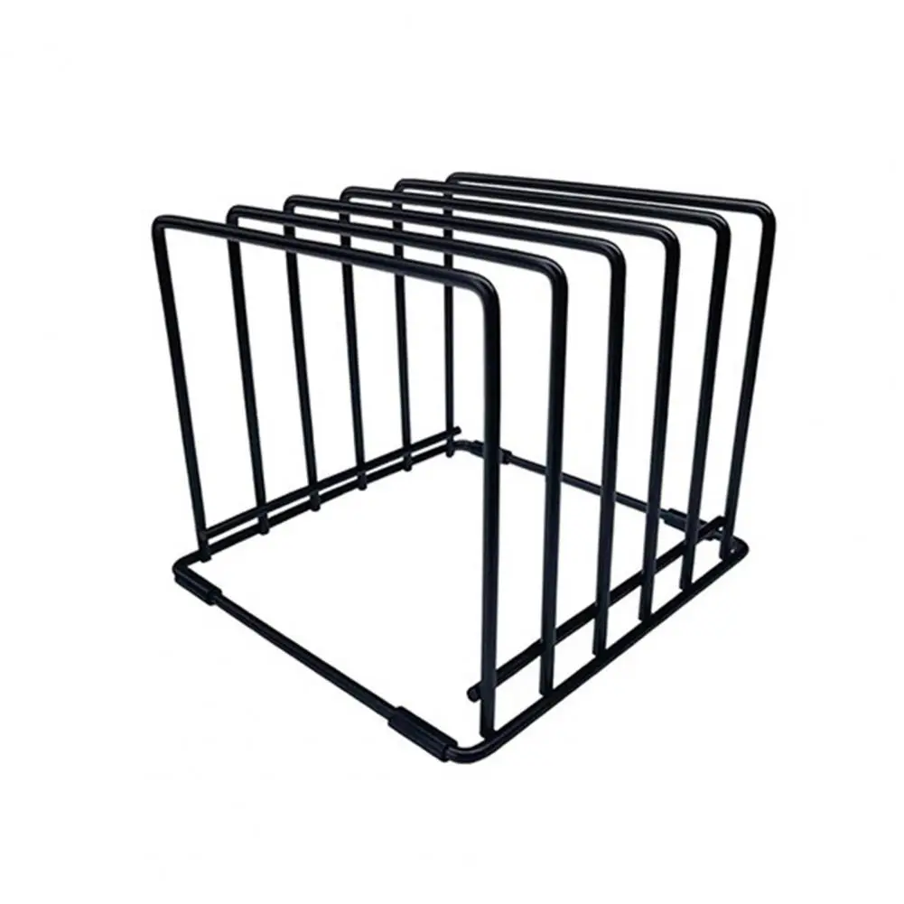 Metal Storage Rack Kitchen Pan Organizer with Cutting Board Holder Baking Tray Storage Rack Capacity 5-slot for Organization
