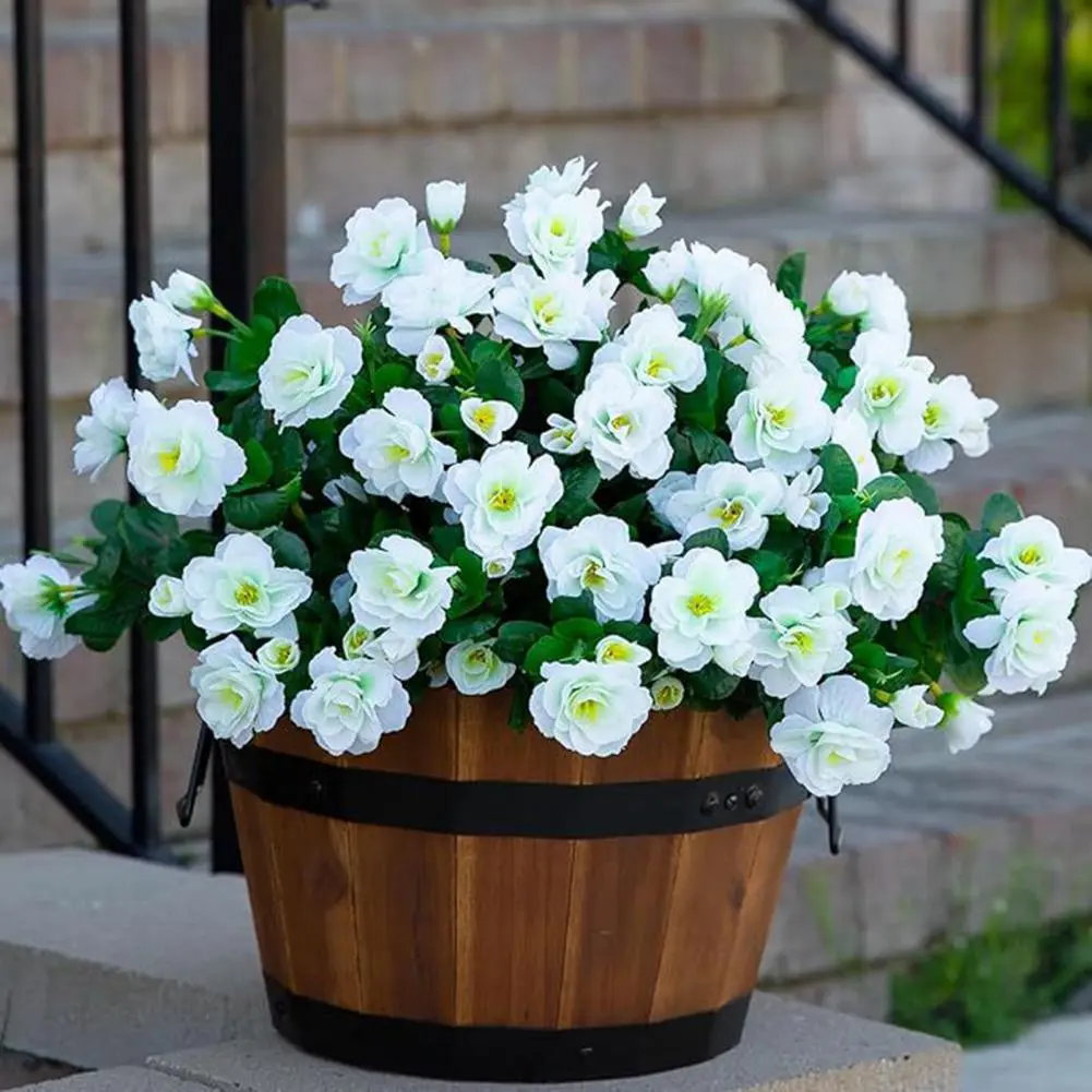 Silk Flower Garland Artificial Flower Hanging Basket Garland Set for Indoor Outdoor Decor 10pcs Simulated Flowers No Withering
