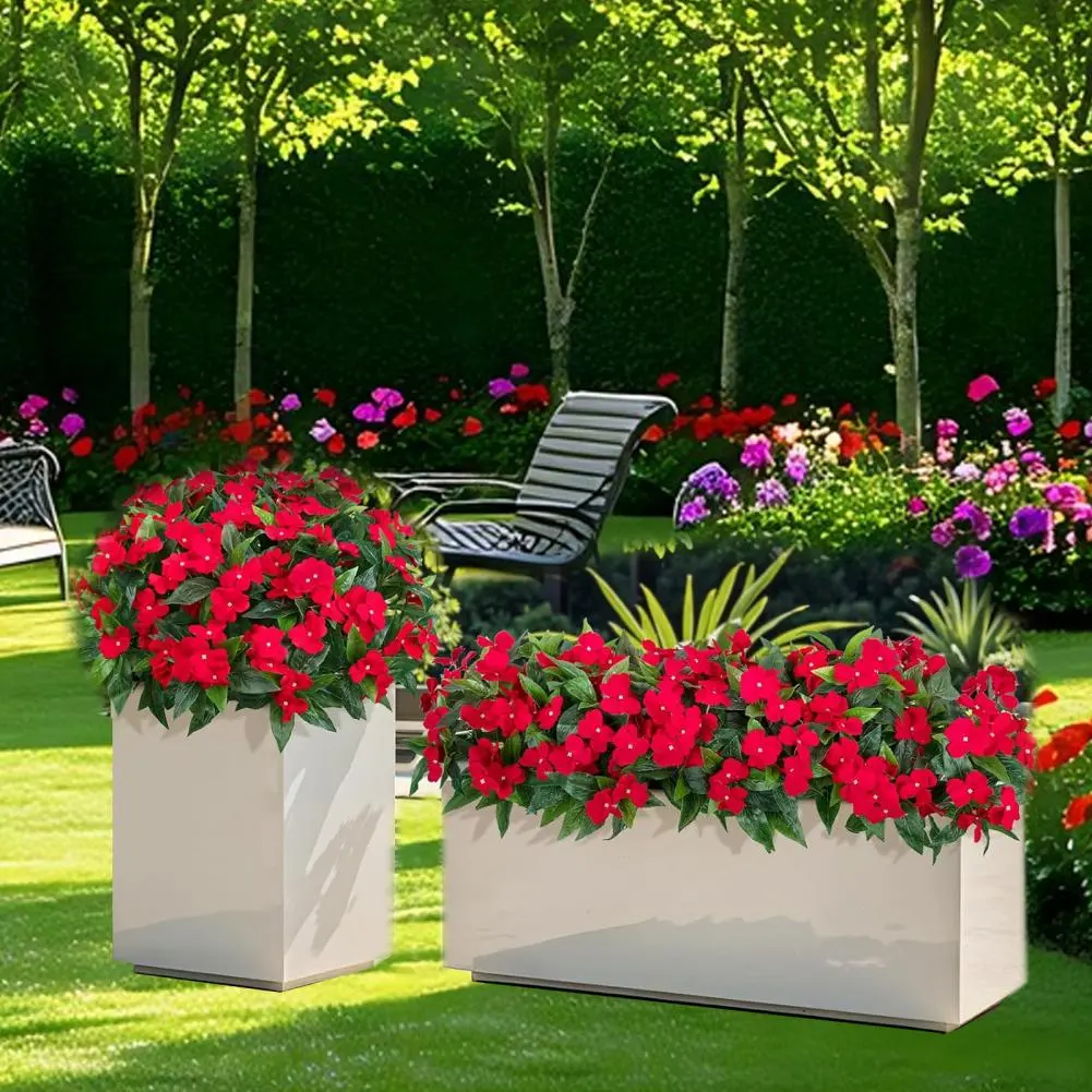 Indoor Artificial Flowers Realistic Artificial Balsam Silk Flowers for Home Office Wedding Party Decor Indoor Outdoor Faux Bloom