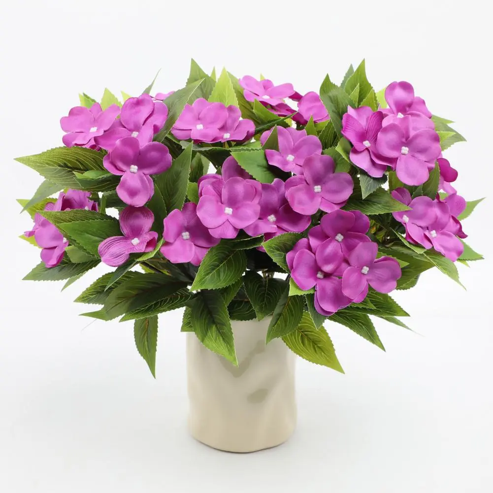 Indoor Artificial Flowers Realistic Artificial Balsam Silk Flowers for Home Office Wedding Party Decor Indoor Outdoor Faux Bloom