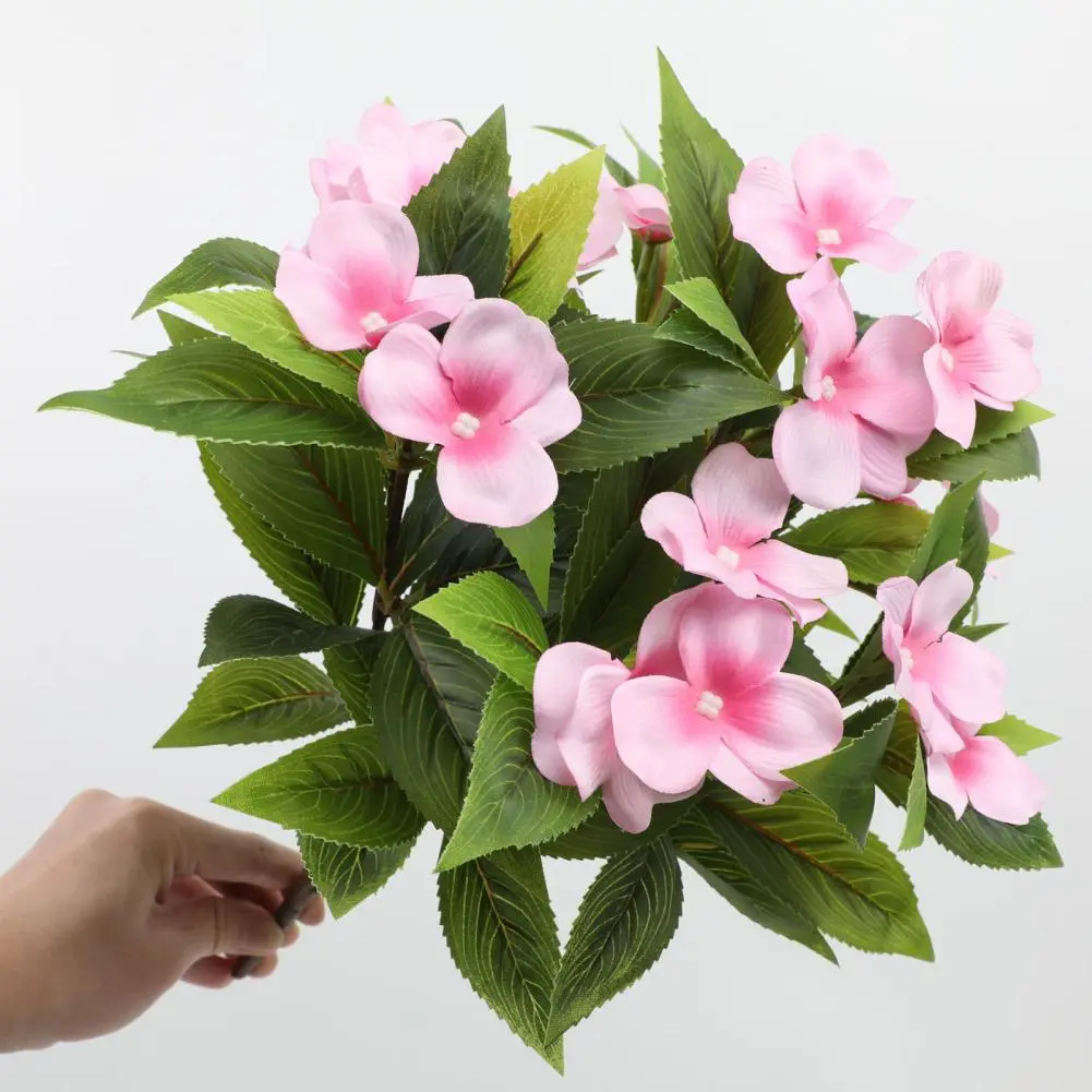 Indoor Artificial Flowers Realistic Artificial Balsam Silk Flowers for Home Office Wedding Party Decor Indoor Outdoor Faux Bloom