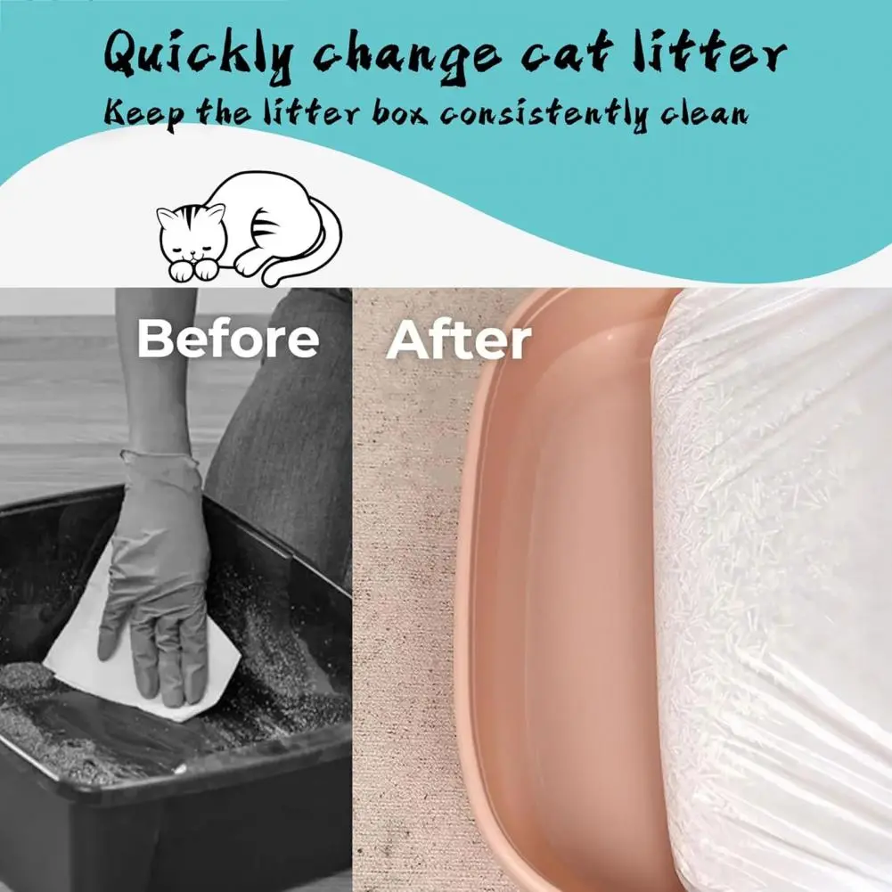 Easy-to-use Cat Litter Bags Mess-free Drawstring Cat Litter Box Liners for Self-cleaning Boxes 60 Pcs Pet Bags for Cats