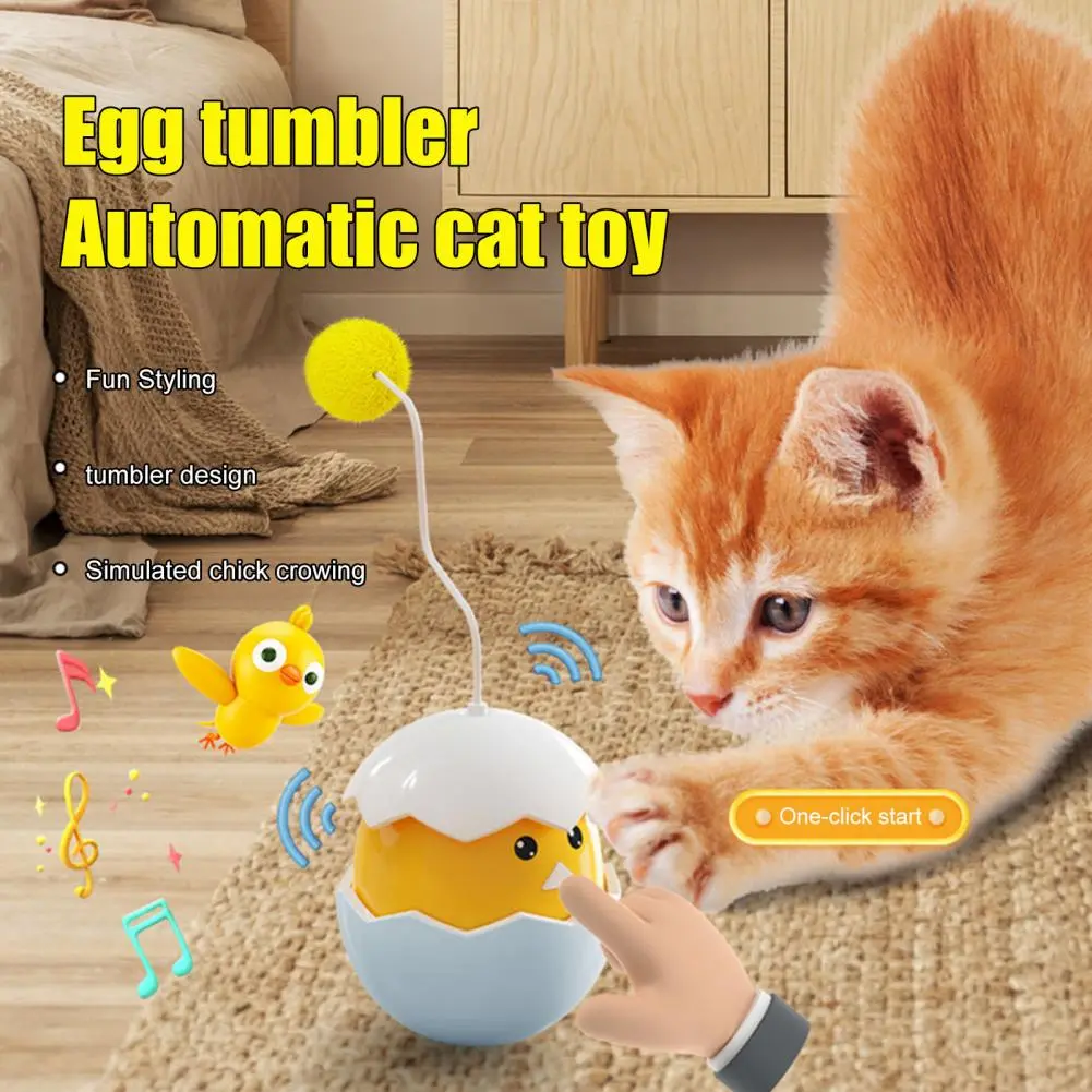 Cat Entertainment Toy with Battery Requirement Cat Tumbler Toy with Feathers Rolling Balls for Gum for Destructive for Wear