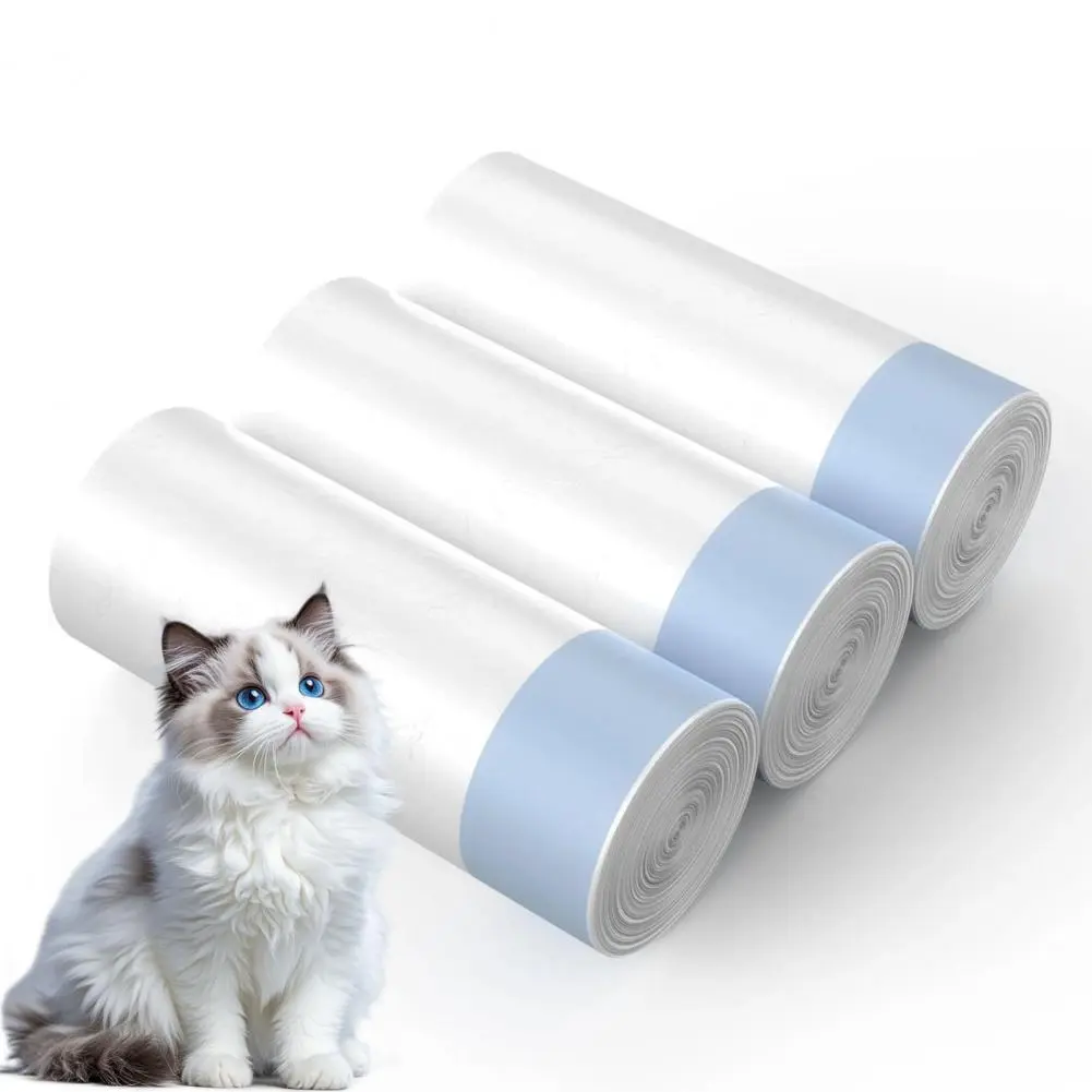Easy-to-use Cat Litter Bags Mess-free Drawstring Cat Litter Box Liners for Self-cleaning Boxes 60 Pcs Pet Bags for Cats