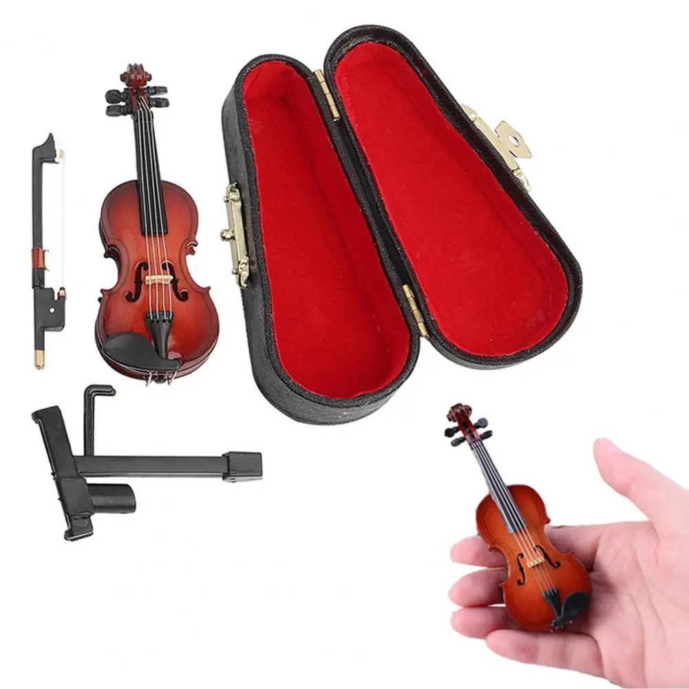 Realistic Violin Figurine Elegant Violin Ornament with Realistic Details Delicate Touch for Music Lovers Home Decor Enthusiasts